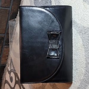 Rosalina Spanish Shoulder Bag black leather bow RARE Vintage